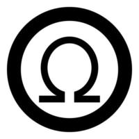 Symbol omega icon black color vector illustration simple image