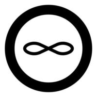 Infinity symbol icon black color in circle or round vector
