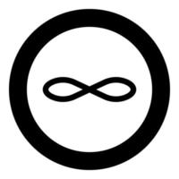 Infinity symbol icon black color in circle or round vector