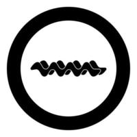 Wave icon black color in circle or round vector