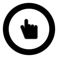 icono de mano de punto color negro en círculo vector