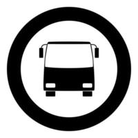 Bus icon black color in circle vector