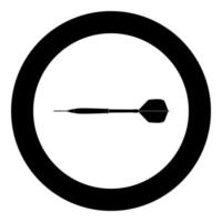 Dart arrow black icon in circle vector illustration isolated .