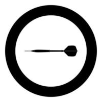 Dart arrow black icon in circle vector illustration isolated .