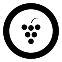 Grape icon black color in circle vector