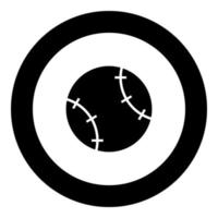 Baseball ball icon black color in circle vector