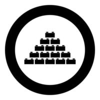 Building block icon black color in circle vector