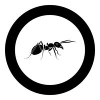 Ant icon black color in circle vector