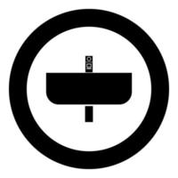 Wash basin icon black color in circle vector