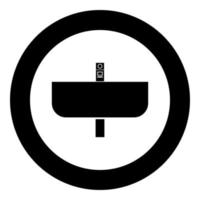 Wash basin icon black color in circle vector