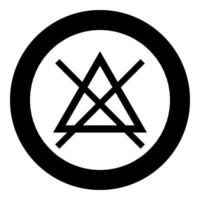 Symbol do not bleach icon black color in circle vector