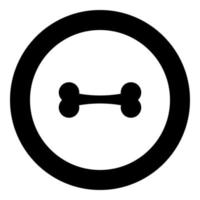 Bone icon black color in circle vector