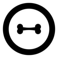 Bone icon black color in circle vector