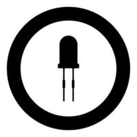 Light diode black icon in circle vector