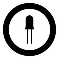 Light diode black icon in circle vector