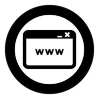 Window browser internet or web page icon black color vector illustration simple image