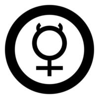 Mercury symbol icon black color vector illustration simple image