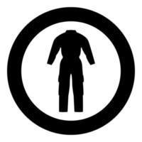 Coverall icon black color in circle vector