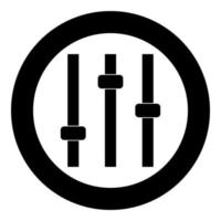 Control panel icon black color in circle vector