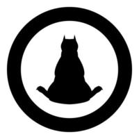 Dog from back view icon black color in circle vector