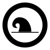 Wizard hat icon black color in circle vector