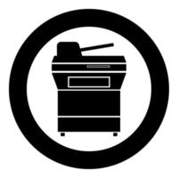 Multifunction printer or automatic copier icon black color in circle vector