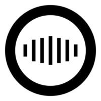 Digital signal black icon in circle vector illustration isolated .