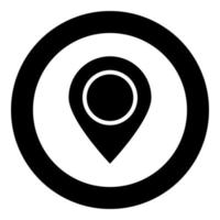 Sign location icon black color in circle vector