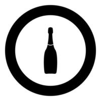 Champagne black icon in circle vector illustration