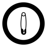 Safety pin black icon in circle vector