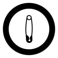 Safety pin black icon in circle vector