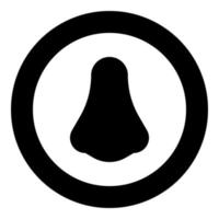 Nose black icon in circle vector