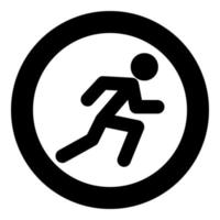 Run man icon black color vector illustration simple image