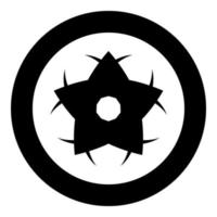 Flower icon black color in circle or round vector