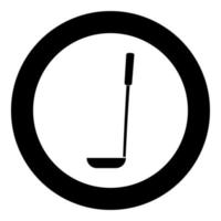 Soup ladle icon black color in circle or round vector