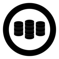 Coins icon black color in circle vector