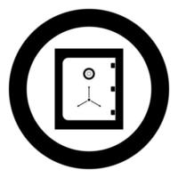 Safe icon black color in circle vector