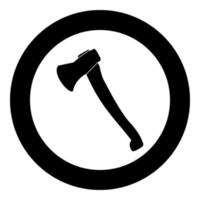 Axe icon black color in circle vector