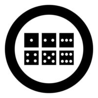 Dice nubes icon black color in circle vector