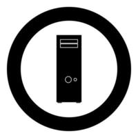 Computer case or system unit icon black color in circle vector