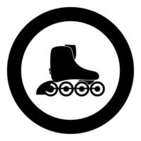 Roller skate icon black color in circle vector