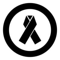 Ribbon icon black color in circle vector