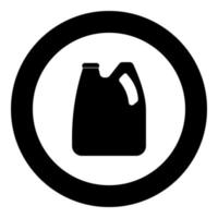 Cans with engine oil and fuel icon black color in circle vector