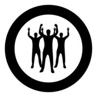 Business people icon black color in circle vector