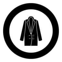 Woman overcoat black icon in circle vector illustration