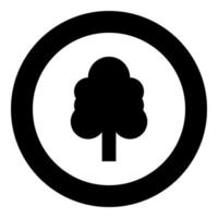 Tree black icon in circle vector