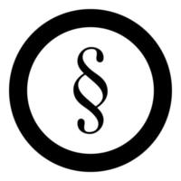 Paragraph symbol black icon in circle vector