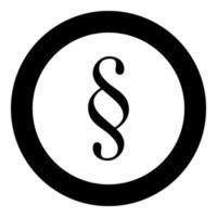 Paragraph symbol black icon in circle vector