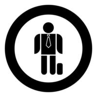 Businessman with case icon black color vector illustration simple image