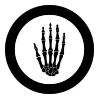 Hand bone icon black color vector illustration simple image